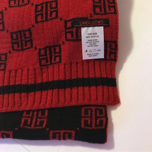 Linea Uomo Printed Scarf and Hat Set NWT - Picture 7 of 8